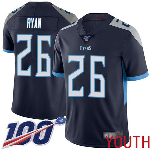 Tennessee Titans Limited Navy Blue Youth Logan Ryan Home Jersey NFL Football 26 100th Season Vapor Untouchable